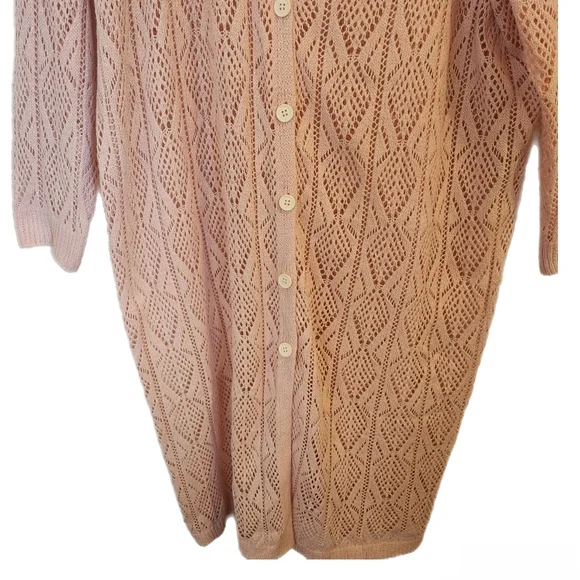 Longline Pink Cardigan Sweater - Picture 7 of 10